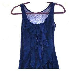 NY & Co Royal blue tank ruffle tank top